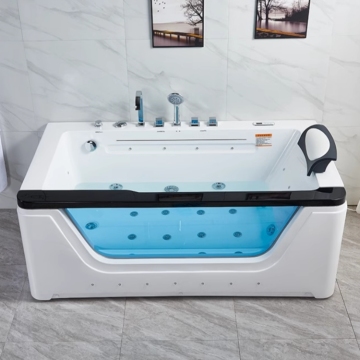 Acrylic Center Drain Rectangular Alcove Whirlpool Bathtub with Jets
