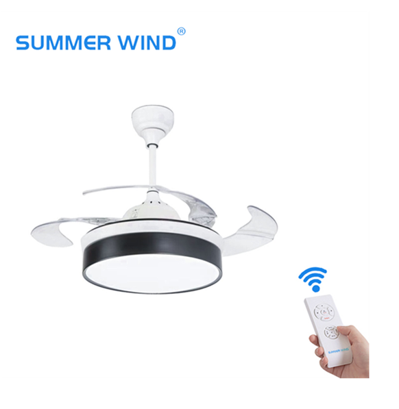 White and black color ceiling fan light