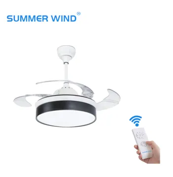 White and black color ceiling fan light