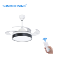 White and black color ceiling fan light