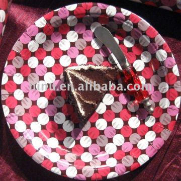 YLPP1106_13 merry christmas paper plate,polka dot paper plates
