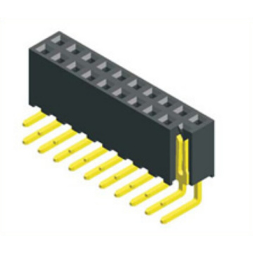 Tipo de ángulo de doble fila encabezado femenino de 2.54 mm