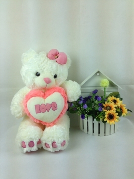 Sweet Valentine Gift Plush Pink Bear with Heart 46*30cm