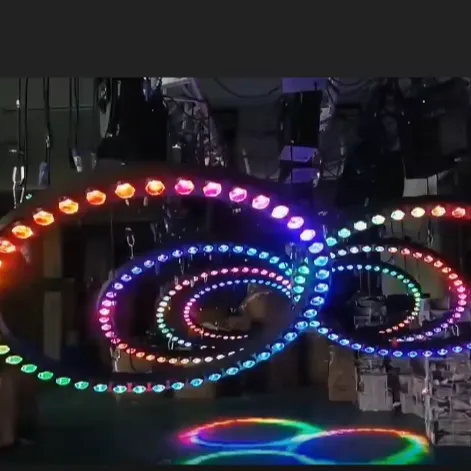 DMX Controlled Winch Kinetic LED Lifting Beam Ring Light Circle
