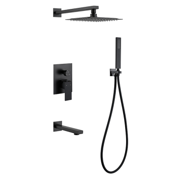 Black Faucet Stainless Steel Shower Set for Bathroom Panels