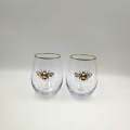 Gold Bee pattern decorate stemless glass for candle