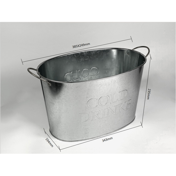 DADI 15L Galvanized Metal Ice Bucket with Handle