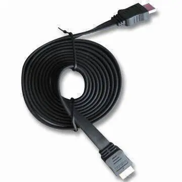 HDMI Flat Cable with Gold- or Nickel Plating, HDMI Plug 19P to HDMI Plug 19P Type