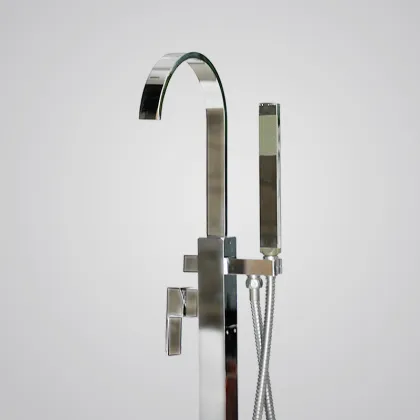 Floor-Mounted Shower Mixer Tap and Tub Faucets for Freestanding Baths