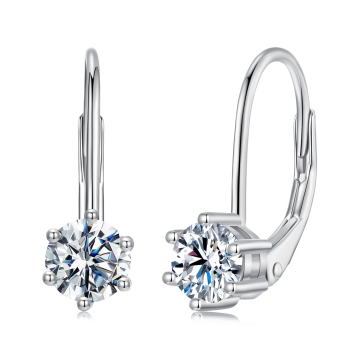 Fabrikpreis 925 Sterling -Silber -Moissanitohrringe