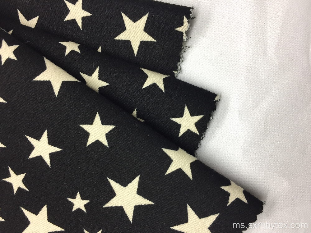 Cotton Spandex Twill Brushed Print Fabric