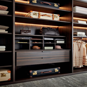 Glass open wardrobe Design style