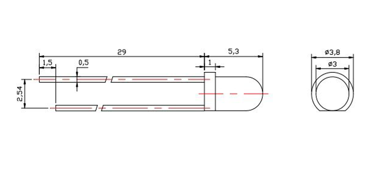 3mm led size