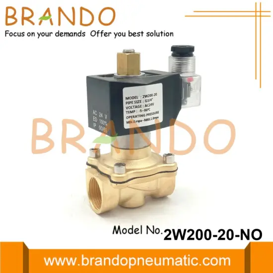Normally Open Brass Water Solenoid Valve 3/4'' 24VAC