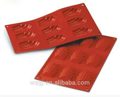 9 Cavity Seashell Shape Silicone Cake Pan Madeleine Cake Mold