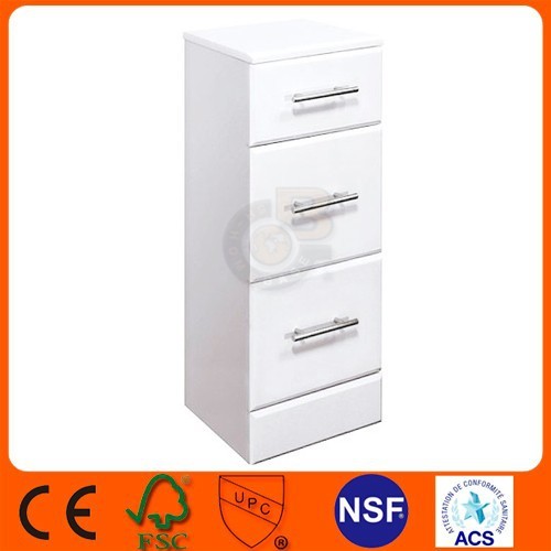 High Gloss White 3 Drawer bathroom Unit 350 x 330mm