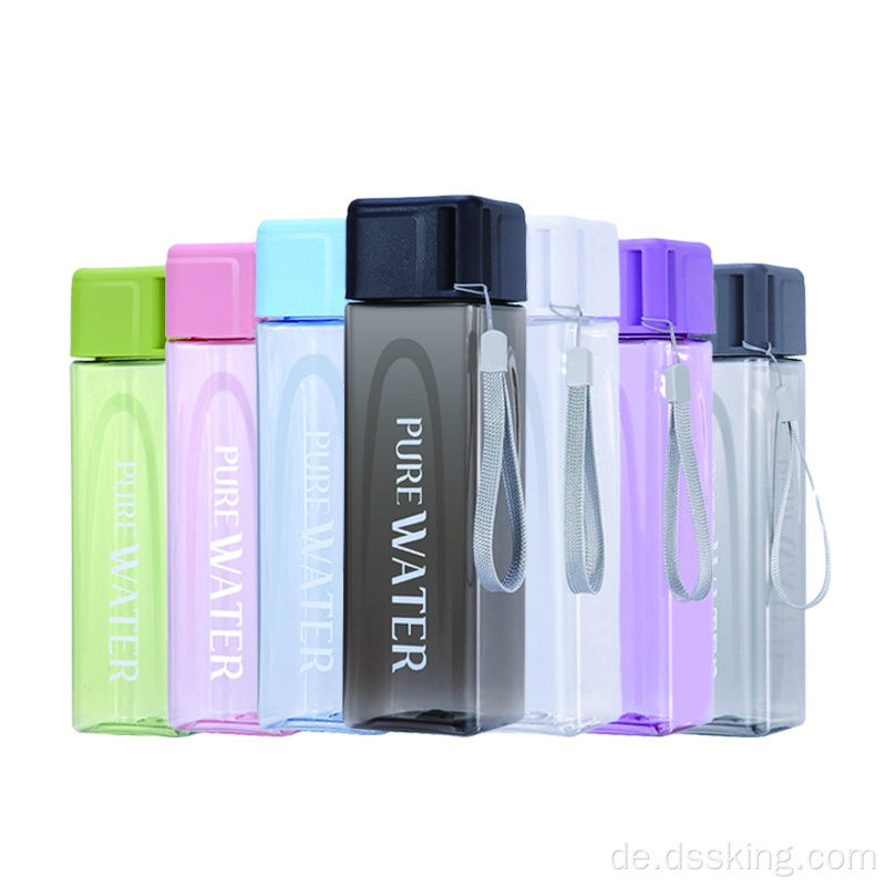 480 ml transparente Instantbecher quadratische Plastikwasserbecher BPA freie Wasserflasche