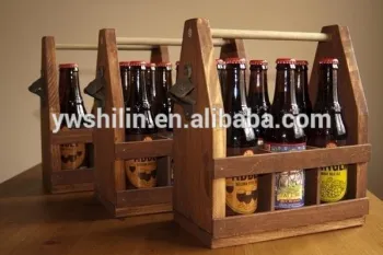 Hot selling wooden beer tote , Wooden beer carrying boxs