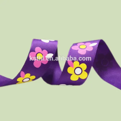 Five-petaled Flowers Custom Print Ribbon Wholesale