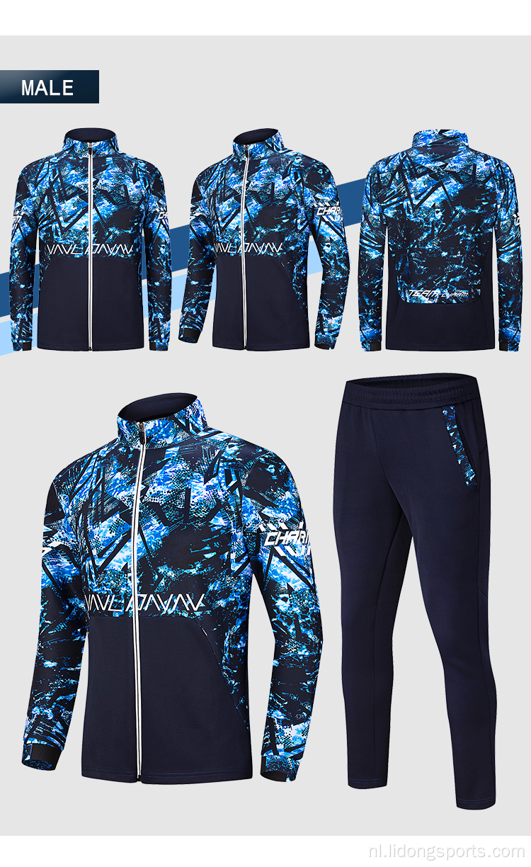 Mode aangepaste print logo Men Sport Polyester tracksuit