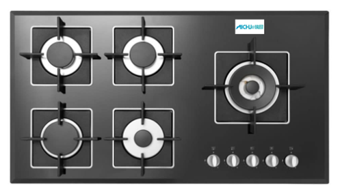 Black Glass Gas Hob 5 Burner In Belgium