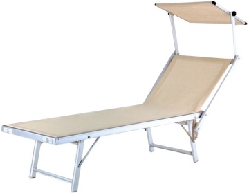 Lightweight Outdoor Foldable Aluminium Beach Chair With Sun Shade