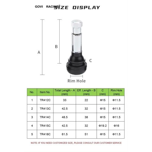 TR414C-Reifenventil-Messing-Snap-In