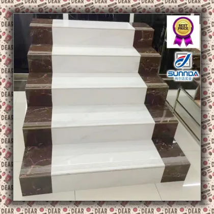 1200x300x17mm ceramic porcelain glaze marble stair tiles for glossy stepping and stairs tiles