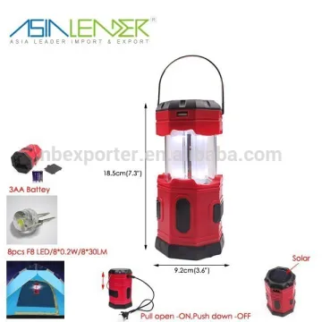 8 LED Tube Solar Pop-up Camping Lantern