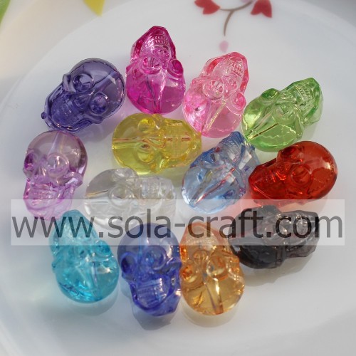 14*21 MM Factory Wholesale Acrylic Crystal Skull Beads