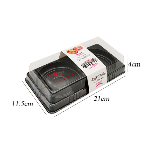 2 cajas de pasteles de plástico rectangulares de grado alimenticio