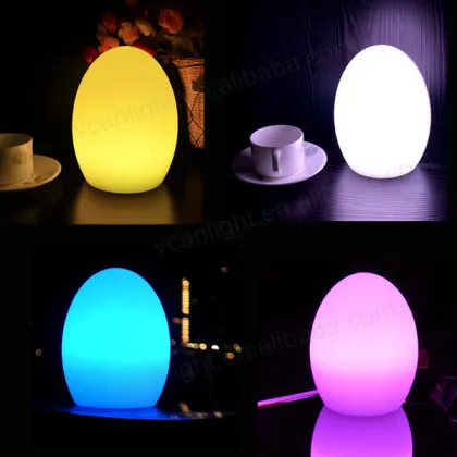 Colorful Desk Lamp: Remote Control Touch Egg Shape LED Night Light