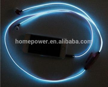 EL LED glowing light Earhook earbuds, WATERPROOF headphone earphone with laser light