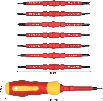 8-in-1 Mini Electrician VDE Magnetic Household Multifunction Screwdriver Set