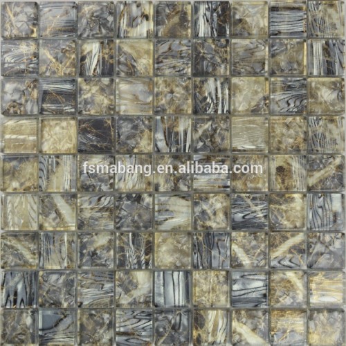 MBJ2001Hall Decorative Gold Foiled Glass Mosaic Tile Pictures