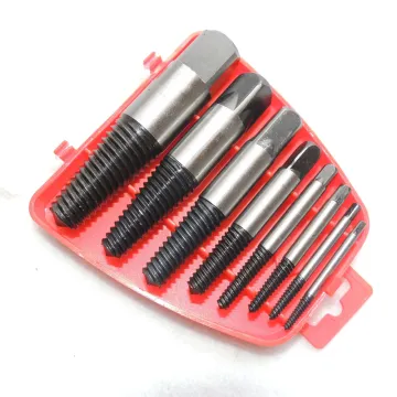 Damaged Screw Extractor Set: 6-Piece Stripped Screw Remover Kit for Easy-Out Broken Bolts and Studs