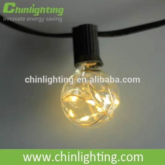 LED Copper string lights G40 Globe bulbs warm white color