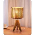 Wood Tripod Bedside Table Lamp
