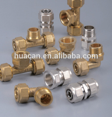 brass fitting equal tee/Equal Compression Brass Tee/ Compression Fitting for Copper Pipe