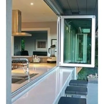 Certified High Sound and Heat Insulation Aluminum Tempered Glass Custom Folding Windows for Kitchen and Balcony