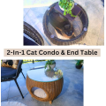 2-in1 Cat Condo Side Table