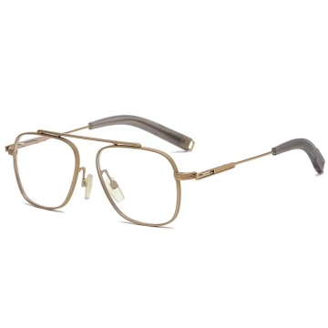 Gold Aviator Designer Eyewear Glasses Titanium Frames