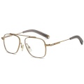 Gold Designer Designer Eyewear Glasses Titanium Frame