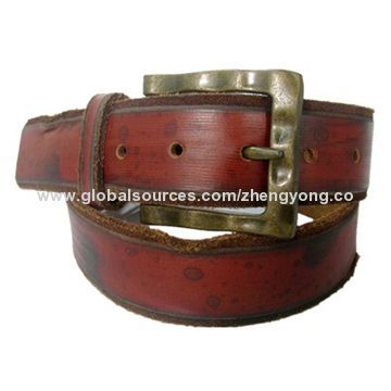Plain Genuine Leather Jeans Belt with Light Brown Color, Customized Sizes Welcomed