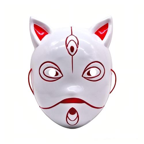 Máscara japonesa de raposa de três olhos