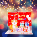 Biglietto d'auguri di compleanno con illuminazione musicale 3D