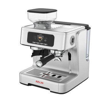 Best Espresso Coffee Machine with Grinder: High-Quality Household Professional Electric 2 in 1 Coffee Maker