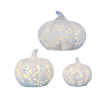 Rustic Ceramic Pumpkin Figurines for Fall Decor
