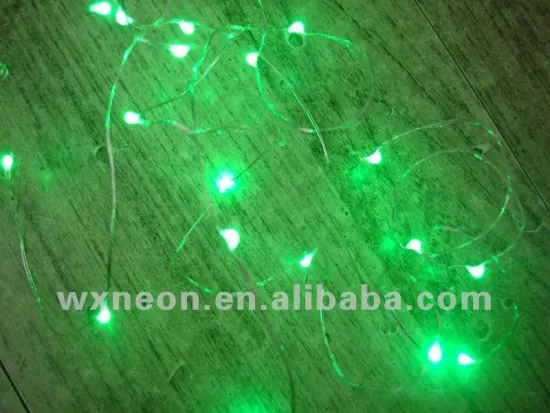 outdoor decorative green led battery light