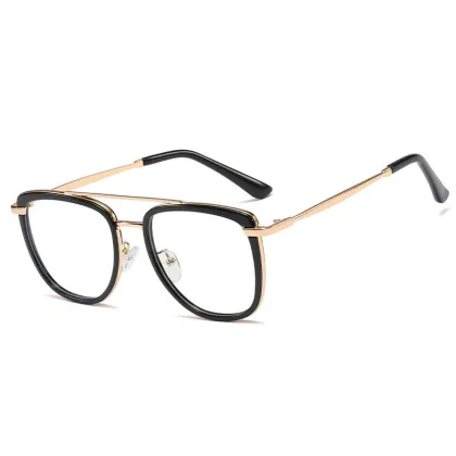 New comfortable TR90 large frame optical lens round frame metal leg anti blue light glasses can be equipped with myopia glasses